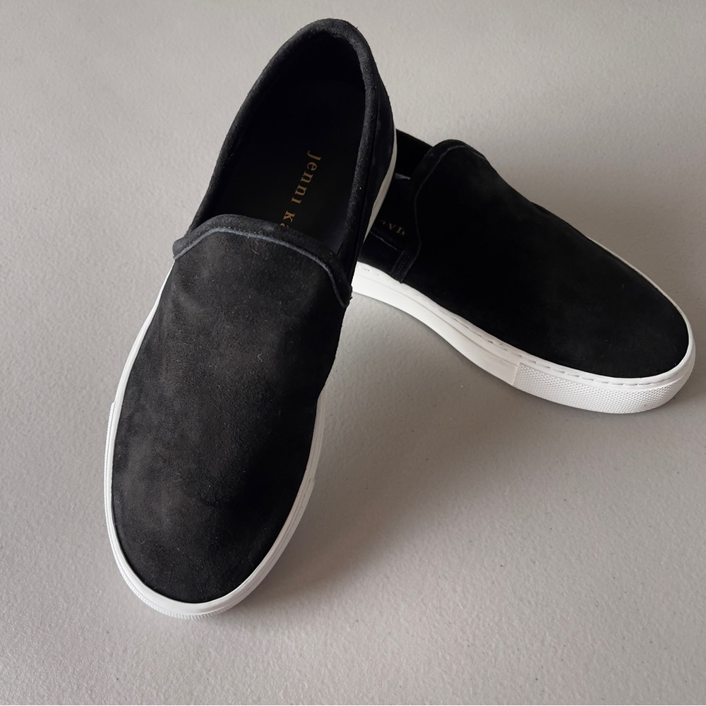 Jenni Kayne Black Suede Lounger SlipOn Sneaker EU36 NWOB Leather Neutral Minimal
